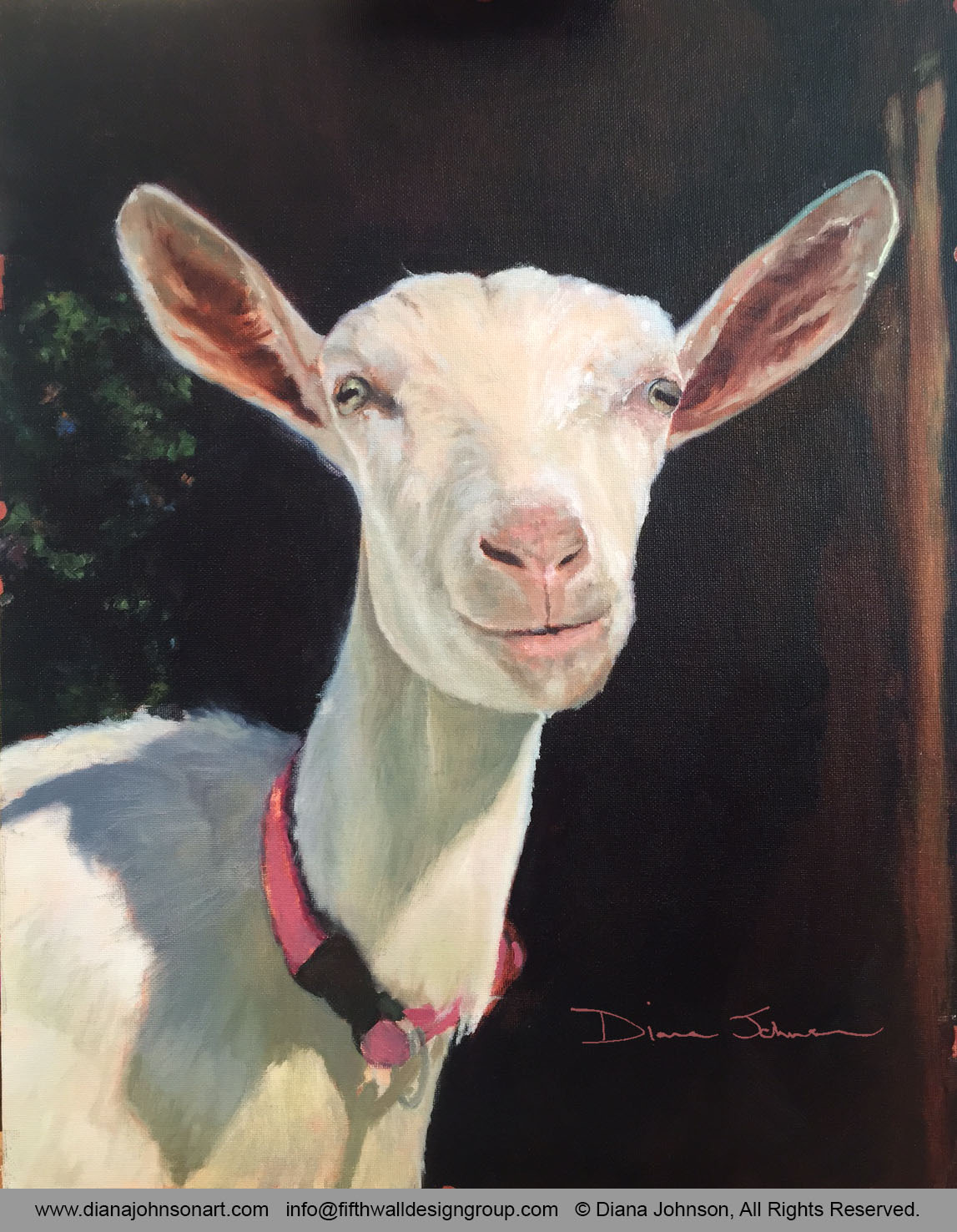 Happy Goat Painting by Diana Johnson